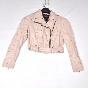BeBe Crop Women's Jacket Faux Leather Size Medium FLAWED